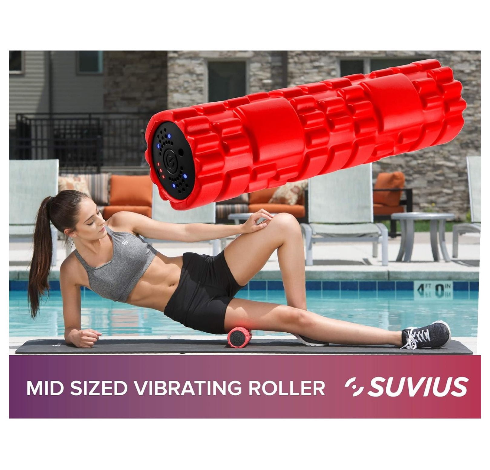 Electric Massage Ball - Rechargeable Foam Roller 4 Intensity Levels Deep Tissue Muscle Recovery