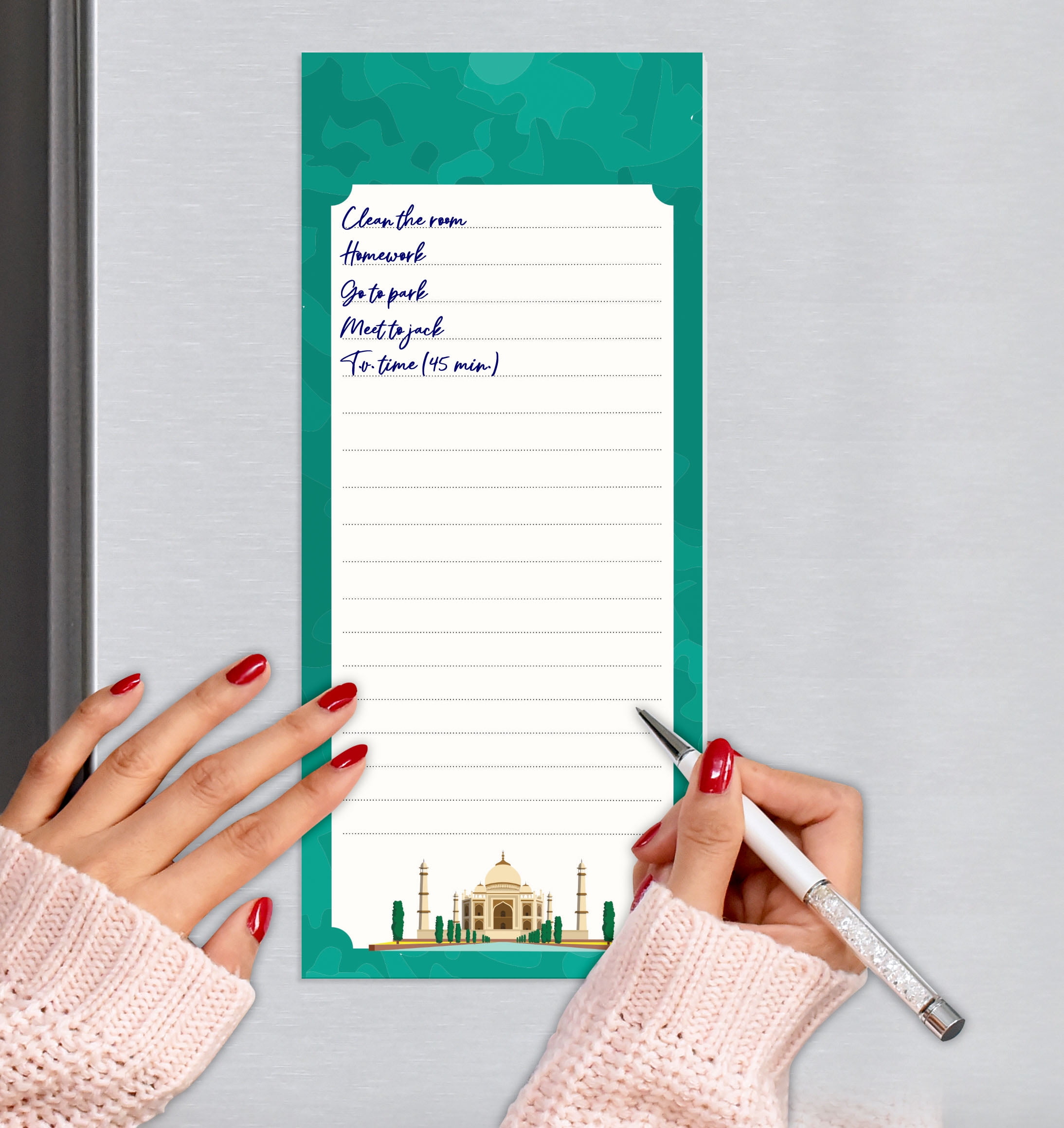 Inkdotpot Pack of 3 Magnetic Fridge To-Do List Notepads- Magnetic Memo Pads For Refrigerator-(50 Sheets Each)-TD