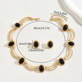 thumbnail image 2 of Bohemian Vacation Style Jewelry Set - Black Artificial Rhinestone Inlay Design - Elegant Retro Style Necklace And Earrings Set, Suitable For Party Occasions, 2 of 2