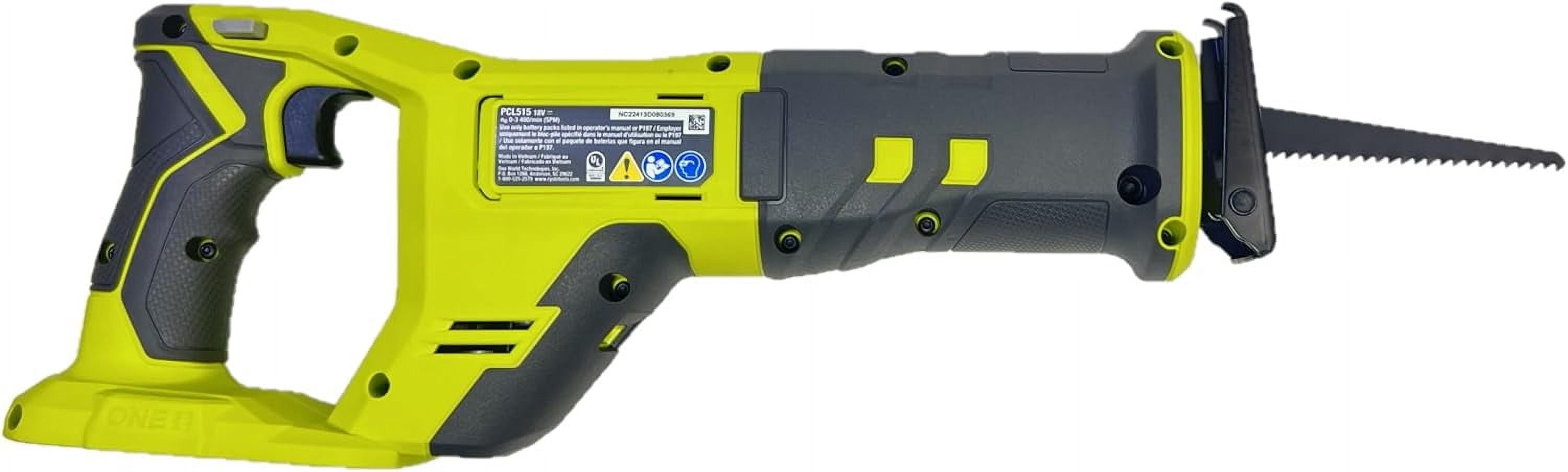 Cordless Reciprocating Saw - 3400 SPM Variable Speed, 1 in. Stroke Length, Tool Only (Battery Not Included)