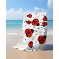 thumbnail image 4 of Ladybug Beach Towels Oversized Super Absorbent, Cartoon Red Black Dots Animals Modern Simple Lightweight Bath Towel Quick Dry Sets For Bathroom/Pool/Rv Camping/Beach Play/Gym Room/Picnic 30"x60", 4 of 8