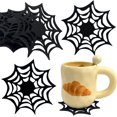 thumbnail image 2 of 10pcs-Halloween Bat Spider Web Felt Coasters Insulation Pads Holiday Supplies, 2 of 5