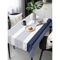 thumbnail image 6 of Navy Blue Stripe Table Cloth, Modern Rustic Horizontal Blue Striped Waterproof Tablecloth for Rectangle Tables, Reusable Washable Fabric Table Cover for Restaurant Kitchen Dining Tables 54"x108", 6 of 6