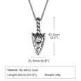thumbnail image 2 of Mens Arrow Head Viking 14K White Gold Necklaces,Norse Runes Knot Pendant with Box Chain,Father's Day Birthday Party Gifts, 2 of 7