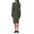 thumbnail image 3 of Conjunto de traje para mujer INSPIRE CHIC de 2 piezas, chaqueta de tweed y falda, talla XL, color verde, 3 of 6