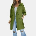 thumbnail image 2 of Drie Windbreaker Jacket Women Women's Lightweight Waterproof Fleece Lined Softshell Rain Jacket, Warm Windbreaker Long Coat Green,XL, 2 of 5
