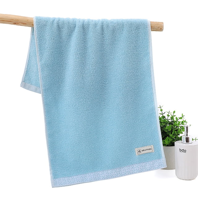 Xiao Hua toalla de mano de algodón puro para baño, toalla de mano suave y supersuave de algodón, muy absorbente, ideal para ducha, piscina, spa, gimnasio o uso diario. Medidas: 34 x 75 cm (azul).