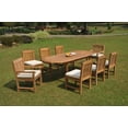 thumbnail image 4 of Grade-A Teak Dining Set: 8 Seater 9 Pc: 94" Double Extension Oval Table And 8 Devon Chairs (2 Arm & 6 Armless Chairs) Outdoor WholesaleTeak #WMDV31, 4 of 4