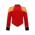 thumbnail image 2 of iiniim Enfants Filles Garçons Batterie Major Veste Uniforme de Groupe Marchant Pompons Rouge Cirque Ringmaster Tenues Rouge 10, 2 of 6