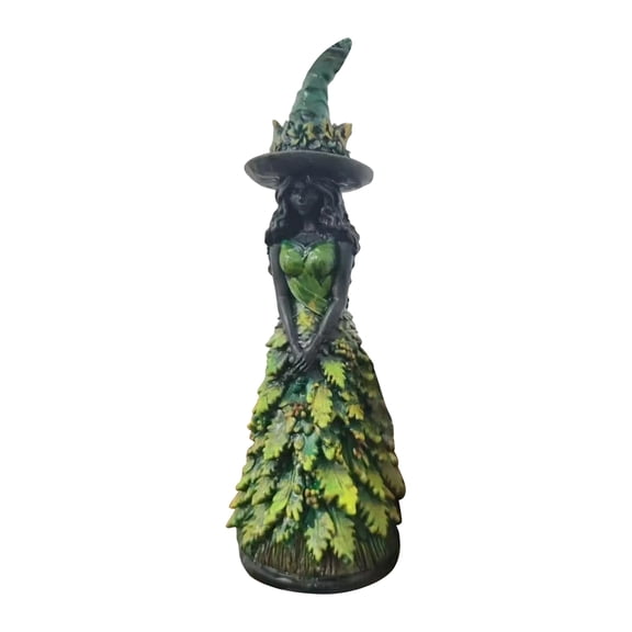 Autumn Witch Figurine Forest Leaf Witch Resin Statue Halloween Thanksgiving Tabletop Ornament Vintage Witch Decor for Shelf Mantel Fall Home Decor Gift,1pack