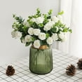thumbnail image 6 of Happy Date 5-Forks Artificial Roses Flowers Arrangement Silk Bouquet Glorious Moral for Home Office Parties and Wedding Decoration, 6 of 9