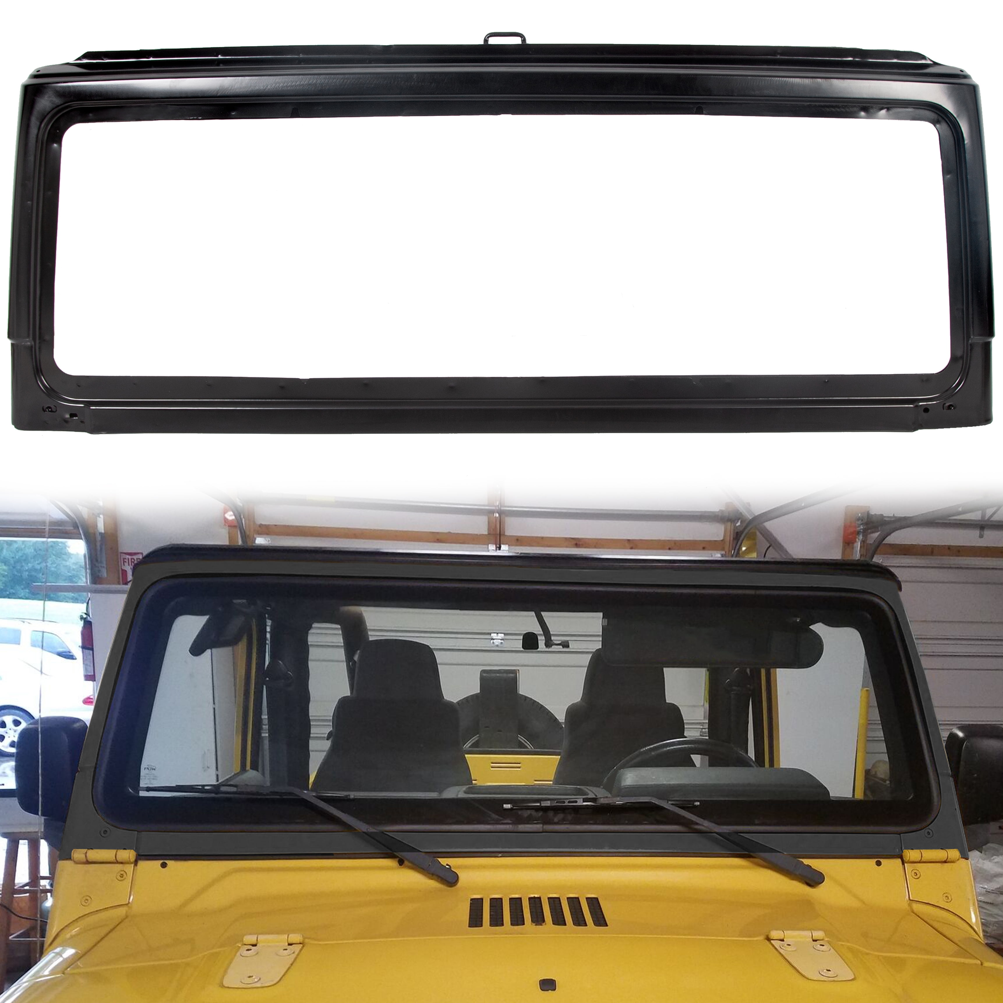 Kojem Full Windshield Frame Replacement for 2003 2004 2005 2006 Jeep  Wrangler TJ CH1280107 55395014AB 