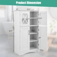 thumbnail image 3 of Bathroom Floor Storage Cabinet - Linen Floor Cabinet with Doors and Adjustable Shelves, Freestanding Side Storage Organizer for Bathroom, Living Room, Entryway, Kitchen Storage Unit (White), 3 of 7