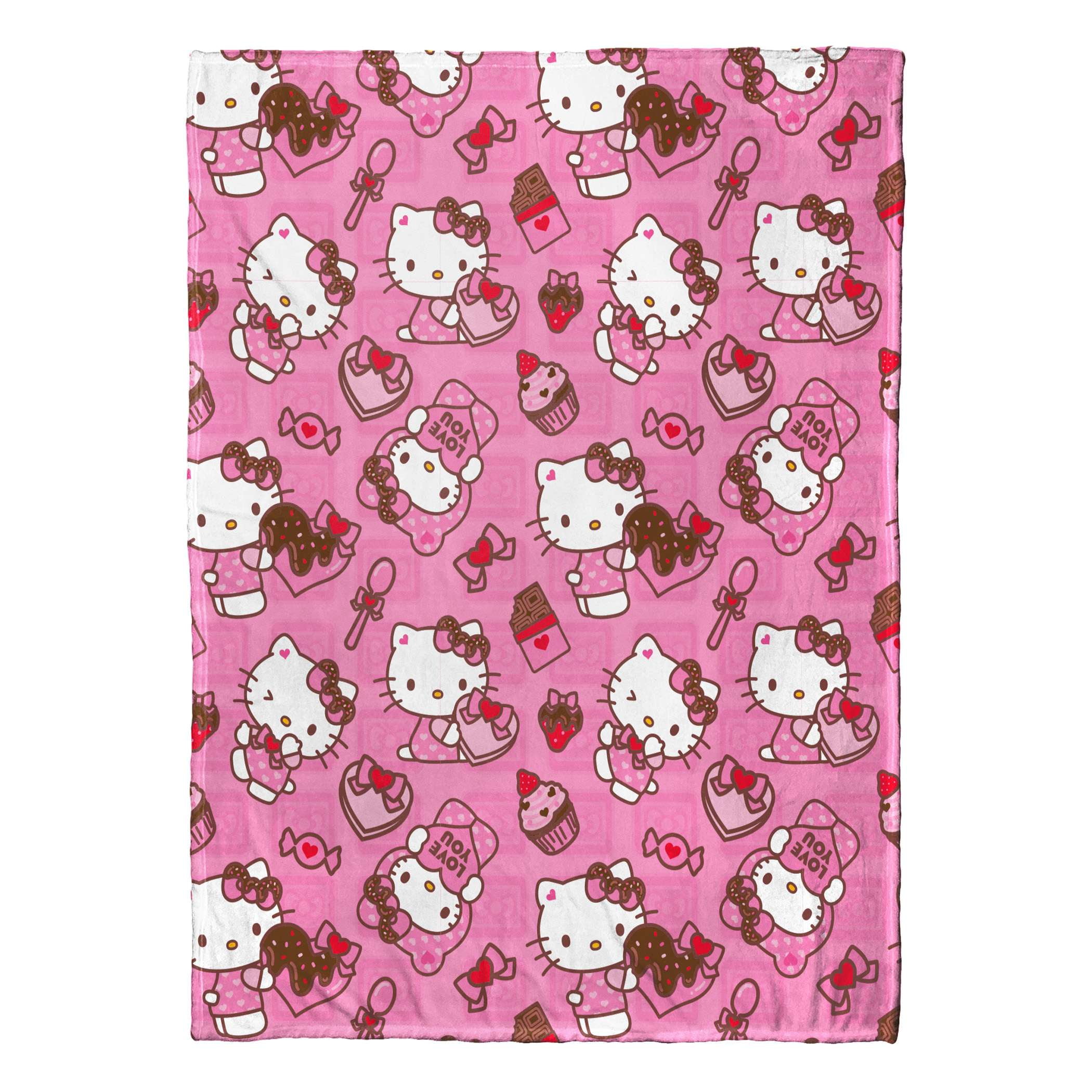 Hello Kitty Love You Much Sanrio Silk Touch Throw Blanket 50x70 Inches – Soft Plush Fleece Throw Blanket