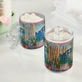 thumbnail image 2 of Yayeee 4 Pack Qtip Holder Bathroom Cotton Swab Canister with Lid Clear Dispenser Set, Seaside Door, 2 of 6
