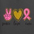thumbnail image 2 of Peace Love Breast Cancer Awareness Breast Cancer Awareness Womens Graphic T-Shirt, Charcoal, XX-Large, 2 of 5