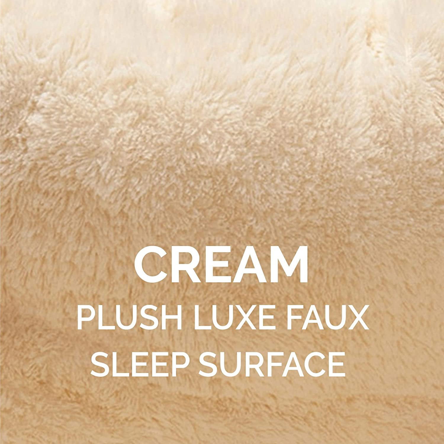FurHaven Pet Products Luxury Faux Fur Warming Hi-Lo Cuddler Pet Bed - Cream, Small - 20"
