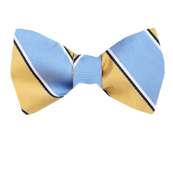 Men's Blue and Navy Silk Self Tie Bowtie Tie Yourself Bow Ties