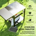 thumbnail image 4 of Outsunny Poste de Préparation de Cuisine Extérieur avec Table d'Appoint Pliable, Noir, 4 of 10