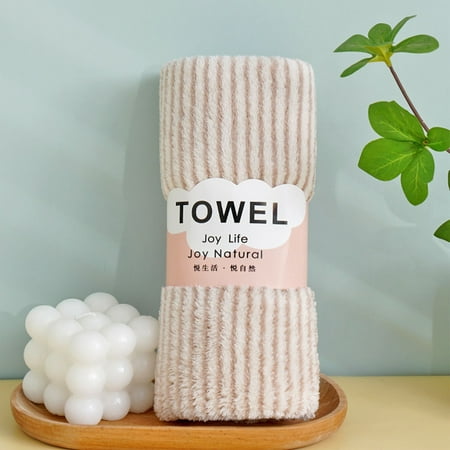 

Coral Velvet Towels Thickened Striped Absorbent Towels Color Striped Face Towels Kitchen Towel on Clearance