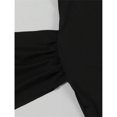 thumbnail image 6 of Black And White Patchwork Shirt Dress For Women Long Sleeve Bodycon Ruched Mini Dress Club Wear, 6 of 6