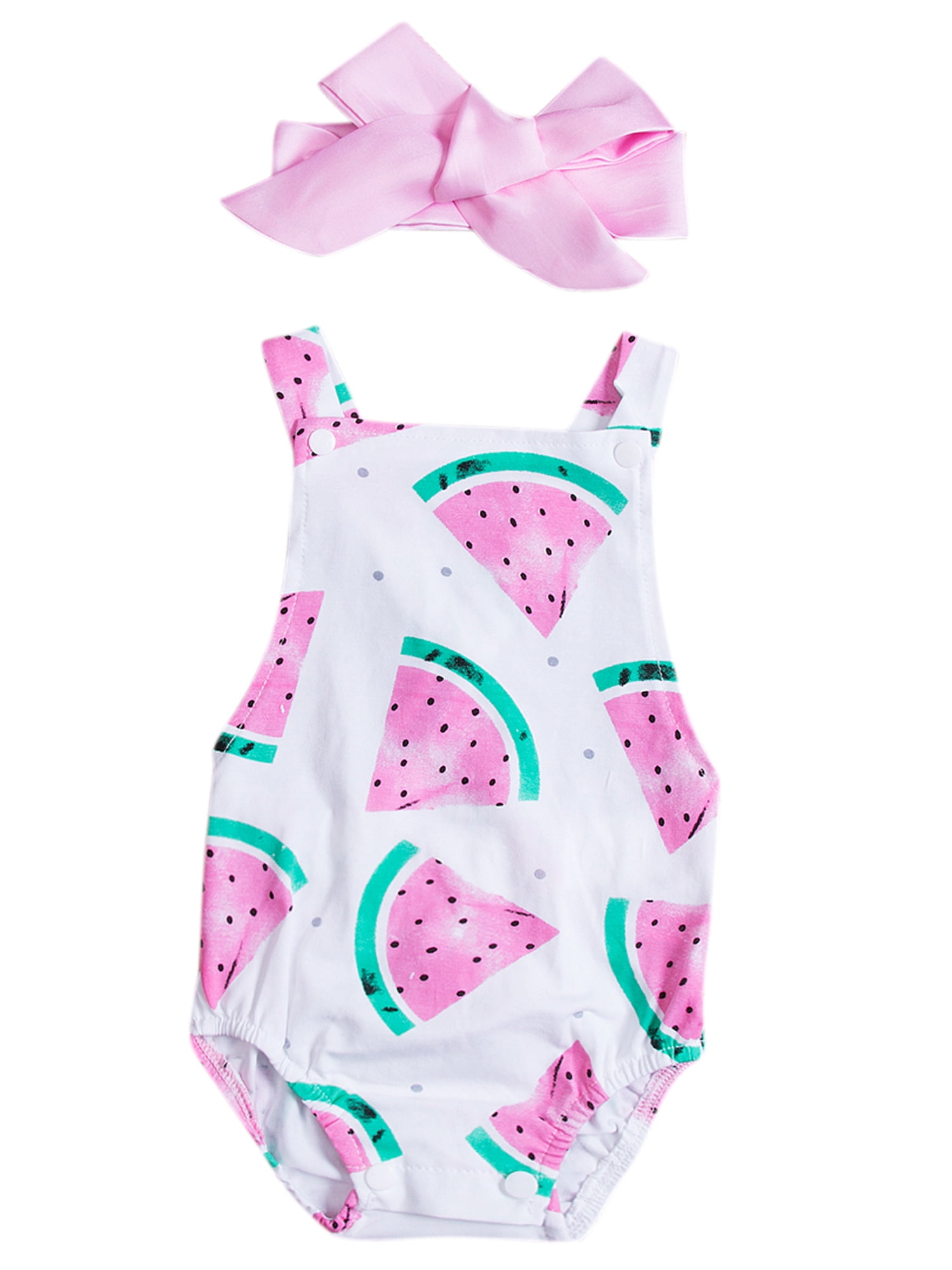 Yinyinxull Newborn Baby Girls Watermelon Romper Bodysuit+ Headband
