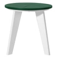 thumbnail image 2 of WestinTrends Pacifica HDPE Plastic Outdoor Round Adirondack Patio Side Table, White/Dark Green, 2 of 9