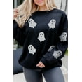 thumbnail image 3 of Ushdele Elegant Black Glitz Crewneck, Hauntingly Chic Halloween Sweater, 3 of 6