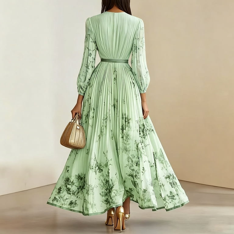 chiffon pleated dress boho Boho Garden Grey Pinch Pleat Dress