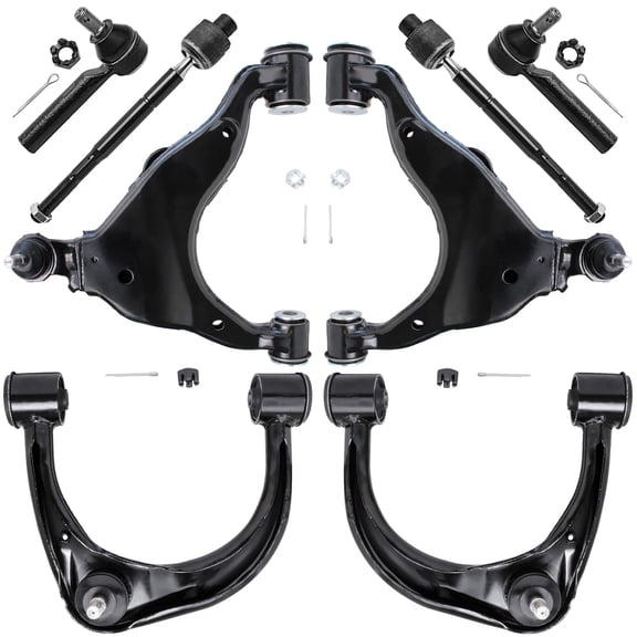 Detroit Axle - Front 8pc Control Arms Kit for 03-09 Lexus GX470 Toyota 4Runner, 07-09 FJ Cruiser, 4 Upper & Lower Control Arms 4 Tie Rods 2003 2004 2005 2006 2007 2008 2009 Replacement