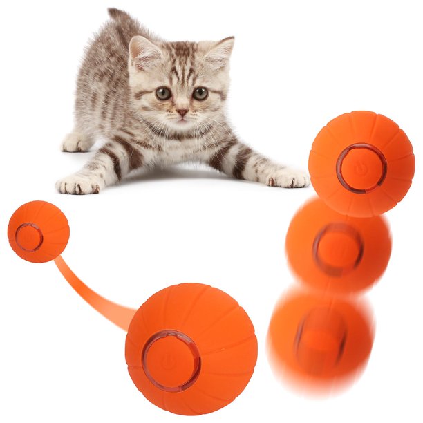 Gravity Intelligent Rolling Ball YONGSHENG Juguete de Silicona para Gatos Naranja/Púrpura con Luces LED