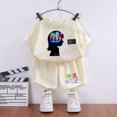 thumbnail image 3 of Conjunto de camiseta de Disney para niños y niñas, ropa de 2 piezas, pantalones cortos de dibujos animados, Camiseta deportiva, chándal de verano, 3 of 5