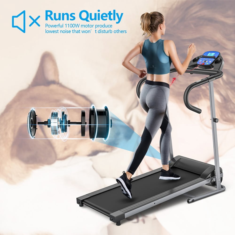 GVN Jogging Machine,Exercise Treadmill,Electric Foldable Treadmill with LCD Display and Heart Rate Sensor