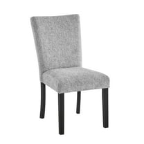 Oceanic Grey 2PK Modern Dining Chairs - Upholstered Rubberwood Side Chairs, Foam Seat, Solid Back, Square Seat, 40.24"H, Set of 2 for Dining Room