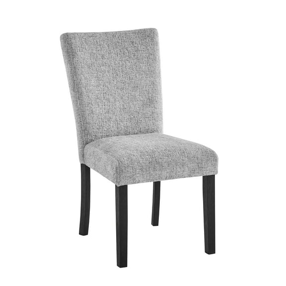 Oceanic Grey 2PK Modern Dining Chairs - Upholstered Rubberwood Side Chairs, Foam Seat, Solid Back, Square Seat, 40.24"H, Set of 2 for Dining Room