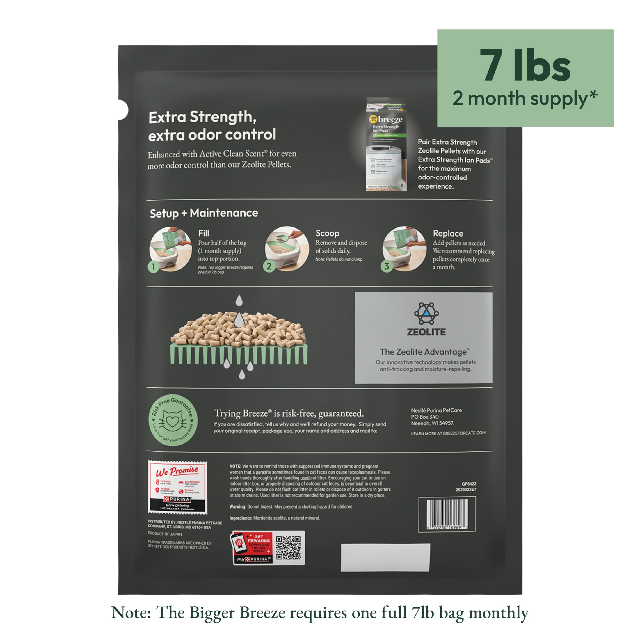 Purina Tidy Cats Breeze Enhanced Active Clean Scent 99.9 Percent Dust Free, Multi Cat, Scented Zeolite Pellet Cat Litter Refill