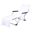 thumbnail image 1 of Muka Microfiber Terry Cloth Beach Pool Lounge Chair Cover Convenient Pocket, 29" x 83"-White, 1 of 4