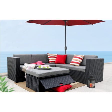 Better Homes Gardens Colebrook 4 Piece Wicker Patio Furniture Conversation Set With Swivel Chairs Brickseek