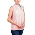 thumbnail image 2 of Spencer Women's Summer Sleeveless Halter Neck Tank Tops Loose Casual Chiffon Ruffle Button Up Blouses Shirts (L, Pink), 2 of 10