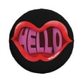 thumbnail image 2 of DouZhe Waterproof Spare Tire Cover, Hello Lips Prints Adjustable Wheel Covers Fit for Jeep Trailer RV SUV Car, 14 inch, 2 of 7