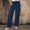 Dark Blue women cotton linen pants a1, variant on Women Cotton Linen Wide Leg Pants with Pockets Elastic Waist Casual Lounge Trousers for Summer Beach Vacation Solid Palazzo Long Pants, Mint Green 2XL