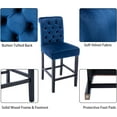 thumbnail image 6 of Bar Stools Set of 2, 26 inch Velvet Counter Height Barstools Modern Upholstered Kitchen Island Wood Bar Chairs for Home Pub/Bistro/Coffee House, Blue, 6 of 6