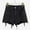 Black, variant on YYUIJK Women Mid Rise Ripped Stretchy Jeans Shorts Frayed Hem Casual Denim Shorts