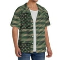 thumbnail image 2 of Daiia Jungle Green Camo USA Flag Men's Linen Shirts Short Sleeve Casual Shirts Button Down Shirt for Men Beach Summer Wedding Shirt-3X-Large, 2 of 6