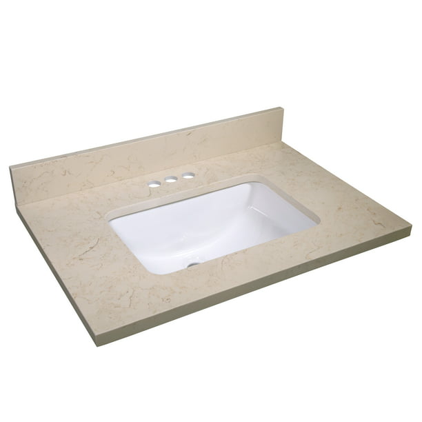 Square Ceramic White Undermount Basin, 31 Vanity Top With Undermount Sink