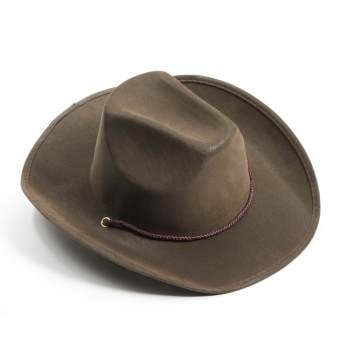 Adults deluxe brown suede costume accessory cowboy hat
