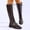 Brown, variant on Women's Faux Leather Boots Round Toe Soft Sole Lace Up Winter Chunky Moto Boots Black Size 9