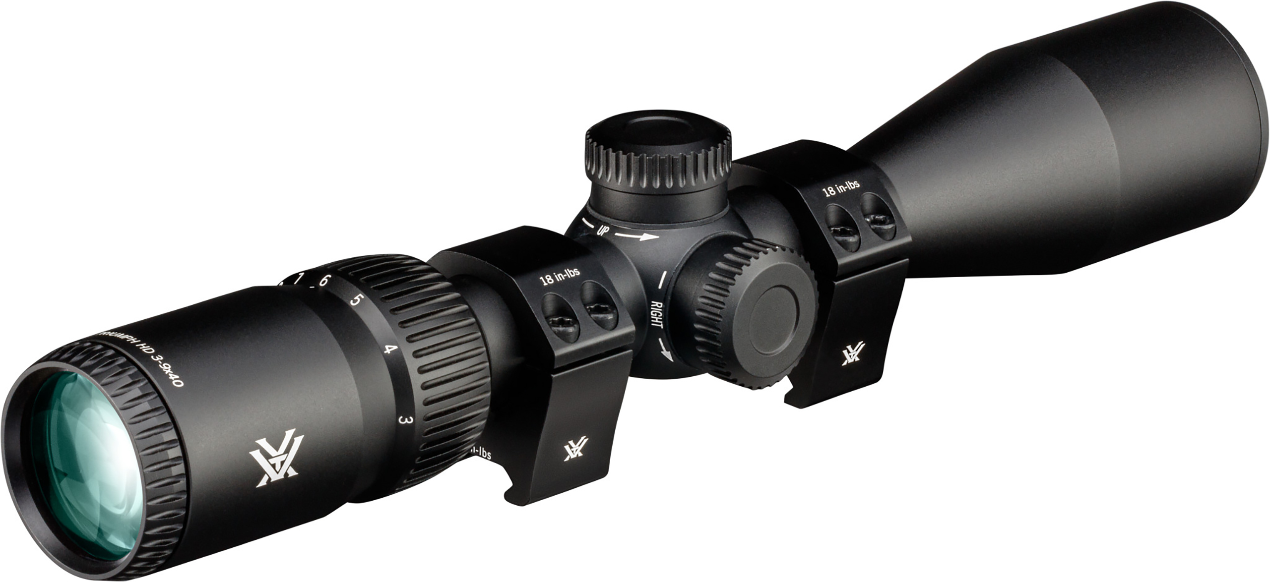 Vortex Triumph HD 3-9x40 Second Focal Plane, 1-inch Tube Riflescope Kit - Dead-Hold BDC (MOA) Reticle,  1" Hunter Rings - 0.90" Low Height, Neoprene Cover