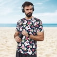 thumbnail image 4 of Wukai Rabbit And Rose Print Men's Short-Sleeved Mesh T-Shirt,Quick-Dry Short Sleeve Workout T-Shirt-6X-Large, 4 of 8