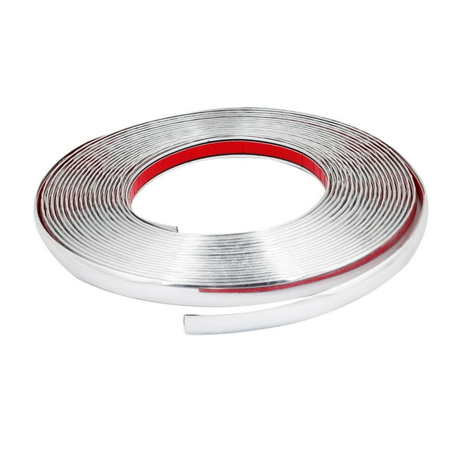 Unique Bargains Silver Tone Rust Resistant Flexible Chrome Moulding Trim Strip 18mm x 15M